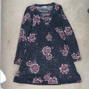 Dark gray floral dress